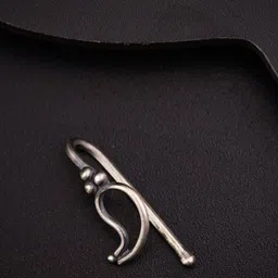 House of Aadyaa Sterling Silver Oxidised Stud Nosepin image 2