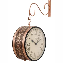 CHRONIKLE Copper-Toned Round Metal Traditional Wall Clock-image-24