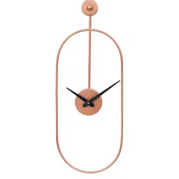 CHRONIKLE Copper-Toned Metal Rectangular Contemporary Wall Clock-image-82