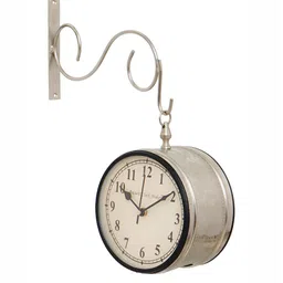 CHRONIKLE Silver Toned & White Analogue Contemporary Wall Clock-picture-37