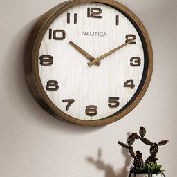 Nautica Brown Contemporary Analogue Wooden Round Shaped Wall Clock-picture-20