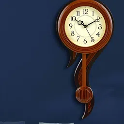 Attractionz Brown & Cream Printed Round Acrylic Traditional Wall Clock-picture-25