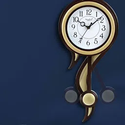 Attractionz Brown & Gold Toned Contemporary Round Shaped Analogue Wall Clock-picture-35