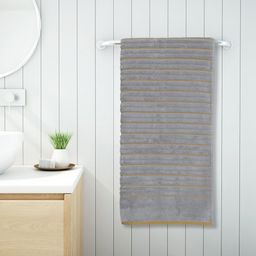 SPACES Silver Striped Cotton High Loft 570 GSM Towel Set-picture-12