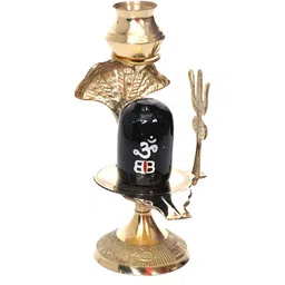 Navyaksh Gold Religious Idol Showpiece Brass Shivling with Lota for Puja-image-27