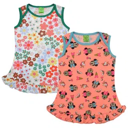 Clothe Funn Infant Girls Pack Of 2 Conversational Printed Cotton A-Line Dress-picture-39