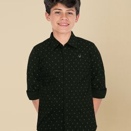 Allen Solly Junior Boys Spread Collar Micro Ditsy Printed Cotton Slim Fit Casual Shirt-picture-44