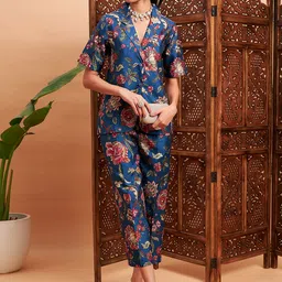 Shae by SASSAFRAS Floral Printed Blazer & Pant Co-Ord Set image 1