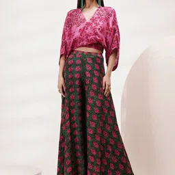 Breathe by Aakanksha Singh Printed V-Neck Top With Palazzo-picture-33