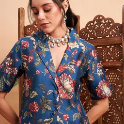 Shae by SASSAFRAS Floral Printed Blazer & Pant Co-Ord Set image 2