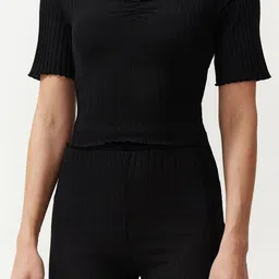 Trendyol Ribbed Top With Trouser Co-Ords image 3