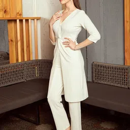 KASSUALLY V-Neck Top with Mid-Rise Trouser image 4
