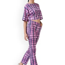 Aesthetic Bodies Tie & Dye Pure Cotton Top With Trouser image 4