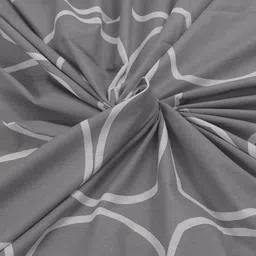 Huesland Grey & Yellow Geometric 144 TC Cotton Queen Bedsheet With 2 Pillow Covers image 4