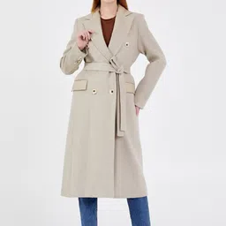 Fashion Gaiia Women Notched Lapel Long Coat-image-18