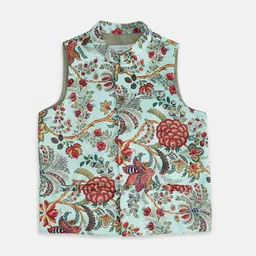 indus route by Pantaloons Boys Floral Printed Nehru Jacket image 1