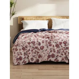 KOPA Microfiber Double Comforter (Classic Cotton Feel) Floral-Pink/Blue (Queen) image 2