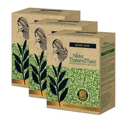 Nisha Pack of 3 Nature Mate Henna Based Hair Colour 180gm - Natural Black-image-4
