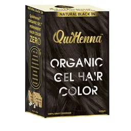 QUIKHENNA 100% Grey Coverage Organic Gel Hair Colour 210g - Natural Black 1N-picture-14