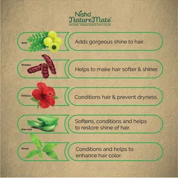 Nisha Pack of 3 Nature Mate Henna Based Hair Colour 180gm - Natural Black image 2