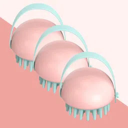 Kuber Industries Set Of 3 Hair Scalp Massager Brush For Dandruff - Pink-picture-14