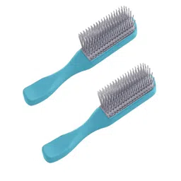 Kuber Industries Set Of 2 Flexible Bristles Paddle Hair Brush - Blue image 3