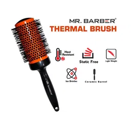 Mr Barber Black & Orange Round Ceramic Brush MB53 image 3