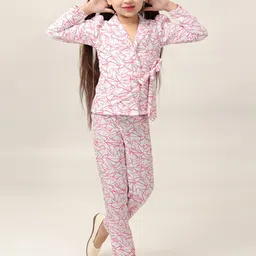 BAESD Girls Geometric Printed Lapel Collar Shirt With Palazzo-image-21