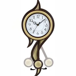 Attractionz Gold Toned & White Round Acrylic Traditional Wall Clock image 2