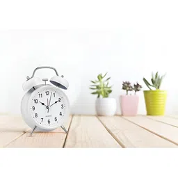 Sigaram White Round Contemporary Table Clock image 2