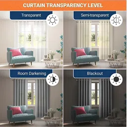 COMFY HOME Grey & White 2 Pieces Floral Sheer Window Curtains image 3