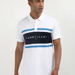 Tommy Hilfiger Men Colourblocked Polo Collar Pure Cotton T-shirt image 1