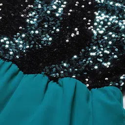 Cottinfab Teal Blue Sequinned Basic Jumpsuit image 4