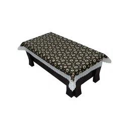 Dakshya Industries Brown Floral Printed 4-Seater Rectangle Table Cover image 1