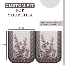 Kuber Industries Cream-Coloured & Brown Printed Cotton 2 Piece Sofa Cover image 3