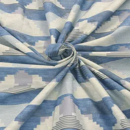 Huesland Aspire Blue & Grey Geometric 186 TC Cotton Single Bedsheet with 1 Pillow Covers image 4