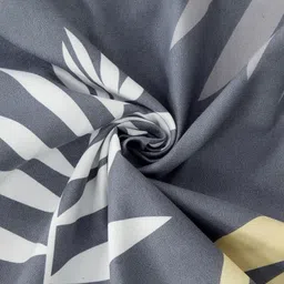 Home Sizzler Grey & Yellow Floral 144 TC Queen Bedsheet with 2 Pillow Covers image 4