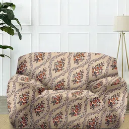 Cortina Beige Printed Single-Seater Sofa Cover-picture-40