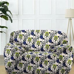 Cortina Adults Multi-Colored Floral Printed Stretchable Non-Slip 1-Seater Sofa Cover-picture-7