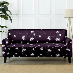 Cortina Violet Printed Stretchable Non-Slip Sofa Cover-picture-0