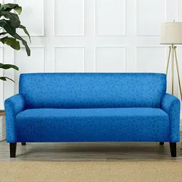 Cortina Blue Geometric Printed 3-Seater Sofa Cover-image-80