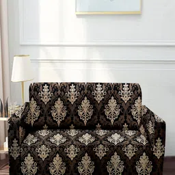 Cortina Grey Printed 4 Seater Sofa Cover-image-33