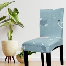 HOUSE OF QUIRK Grey Printed Stretch Removable Chair Cover-picture-42