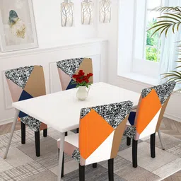 Story@home Brown 2 Pieces Geometric Printed Chair Covers-picture-40