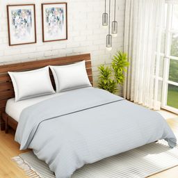 SPACES Blue Solid Double Queen Size Duvet Pure Cotton Cover-picture-16