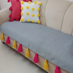 THROWPILLOW Grey & Pink 3 Seater Sofa Cover-picture-30