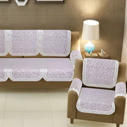 BIGGER FISH Maroon 16 Pieces Self Design Sofa Covers-image-21