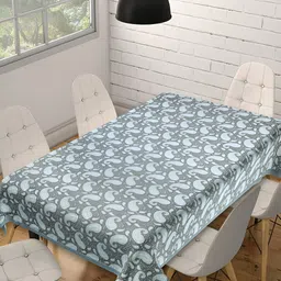 Texstylers Grey & Blue Anti-Slip Cotton 6-Seater Table Cover-picture-16