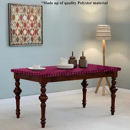 Stylista Pink Checkered Waterproof Rectangular 4-Seater Table Cover image 3