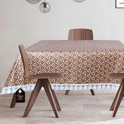 Stylista Yellow & Brown Waterproof 6 Seater Square Table Cover image 5